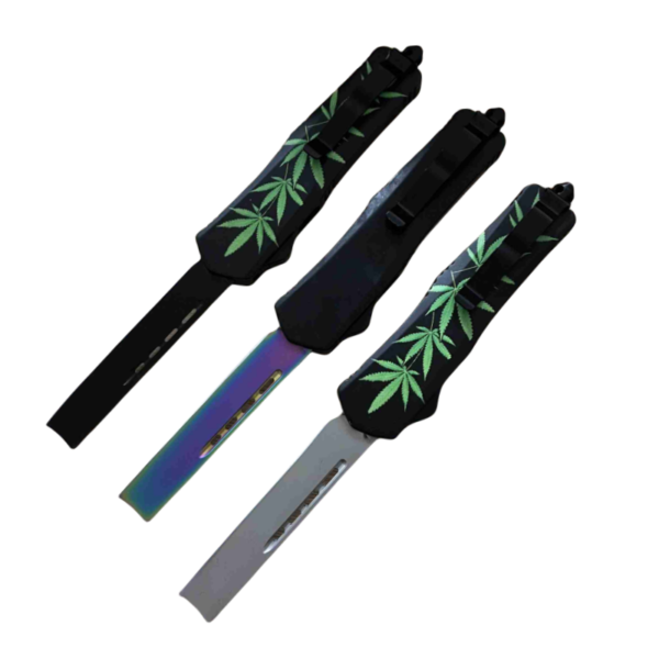 5.75 INCH Cannabis Leaf OTF SPRING Knife -TK5002-15