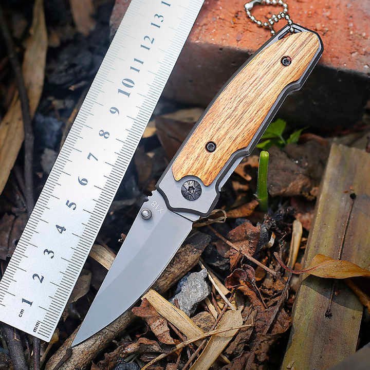 Newly Designed Portable Stainless Steel 3CR13MOV Outdoor Folding Knife With Wooden Handle