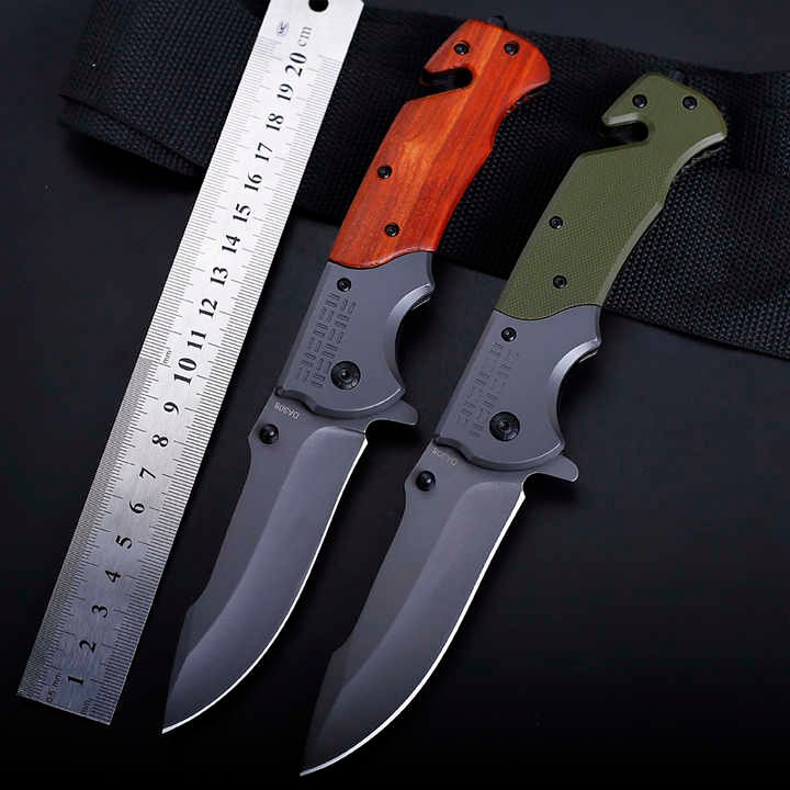 Durable Quality Stainless Steel Survival Pocket Knife Camping With Non-Slip Handle