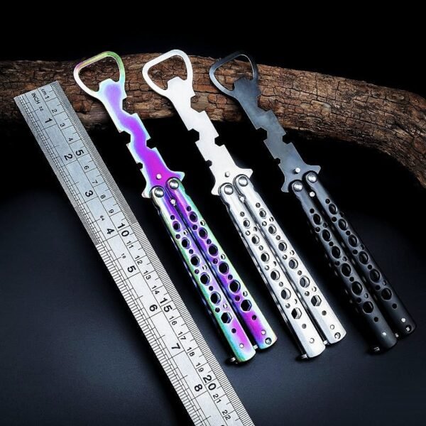 butterfly knife bottle opener/ practice butterfly knife and fork trainer balisong