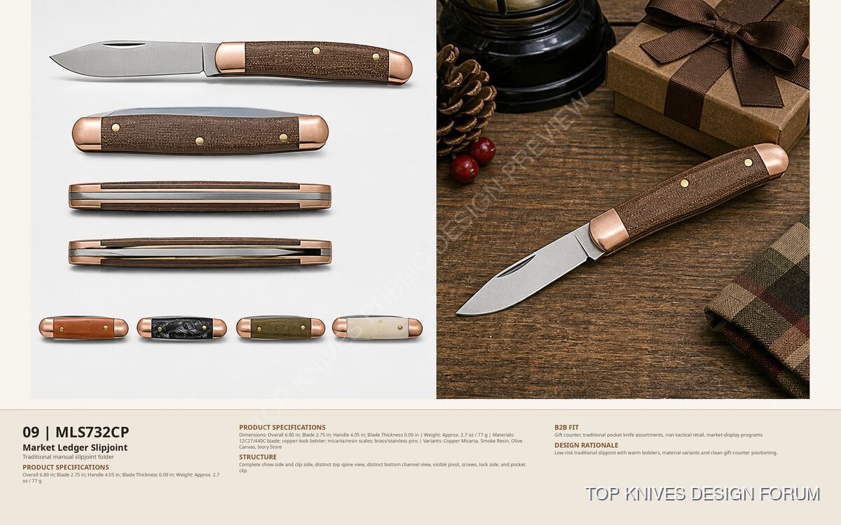 MLS732CP Market Ledger Slipjoint Gwf Standard - MLS732CP - EDC knife / pending brief confirmation - TOP KNIVES