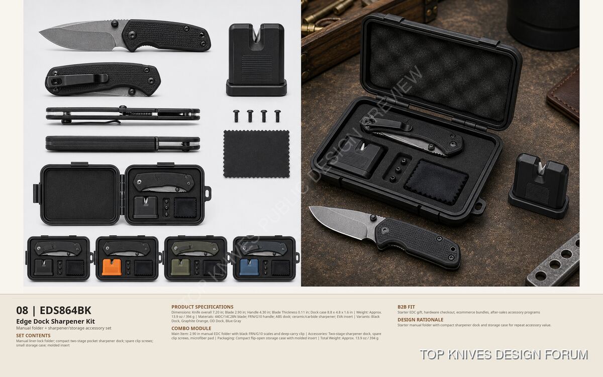 EDS864BK Edge Dock Sharpener Kit Gwf Standard - EDS864BK - EDC knife / pending brief confirmation - TOP KNIVES