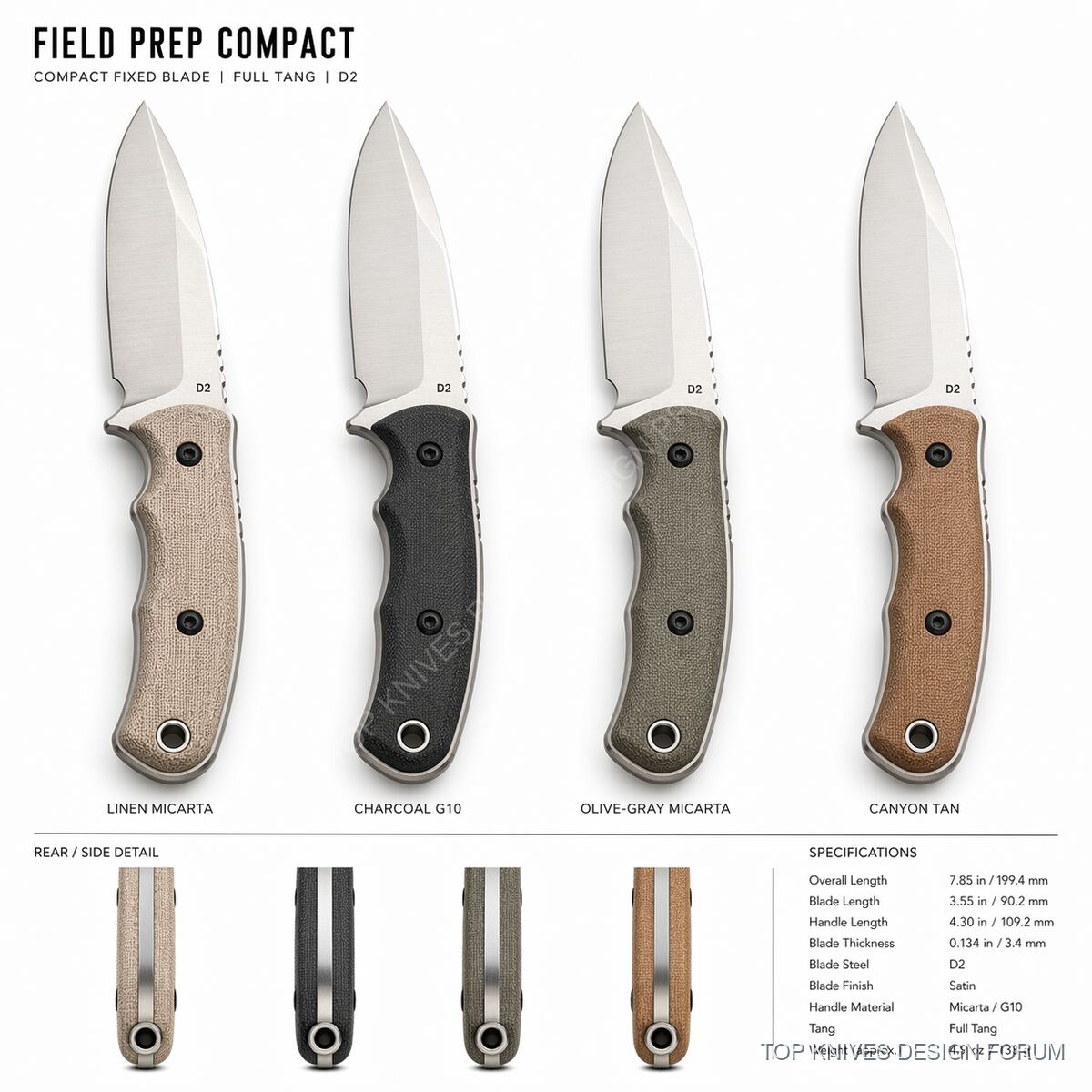 Field Prep Compact - TK-FIELD-PREP-20260421-VR - Fixed blade / full tang utility - TOP KNIVES