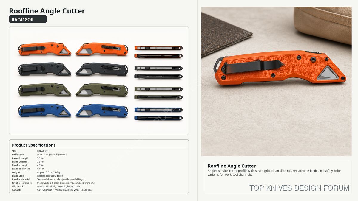 Roofline Angle Cutter - RAC418OR - Manual angled utility cutter - TOP KNIVES