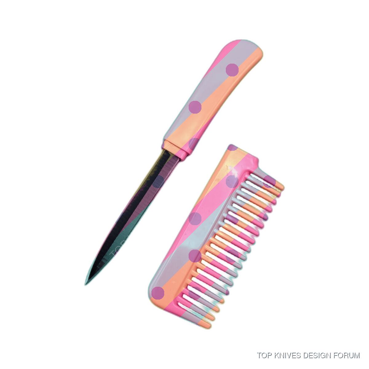 Pink Comb Pop Print - TKBVP-POP-COMB-VR - Novelty comb knife variant - TOP KNIVES