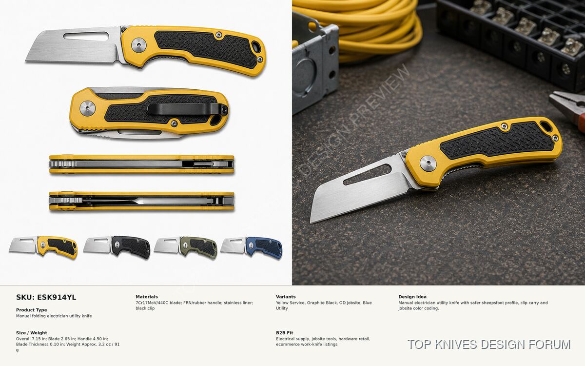 Electric Service Knife - ESK914YL - Knife design concept - TOP KNIVES