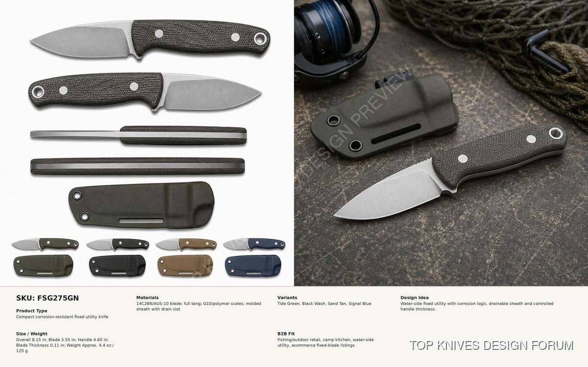 Fisher Scout Fixed - FSG275GN - Knife design concept - TOP KNIVES