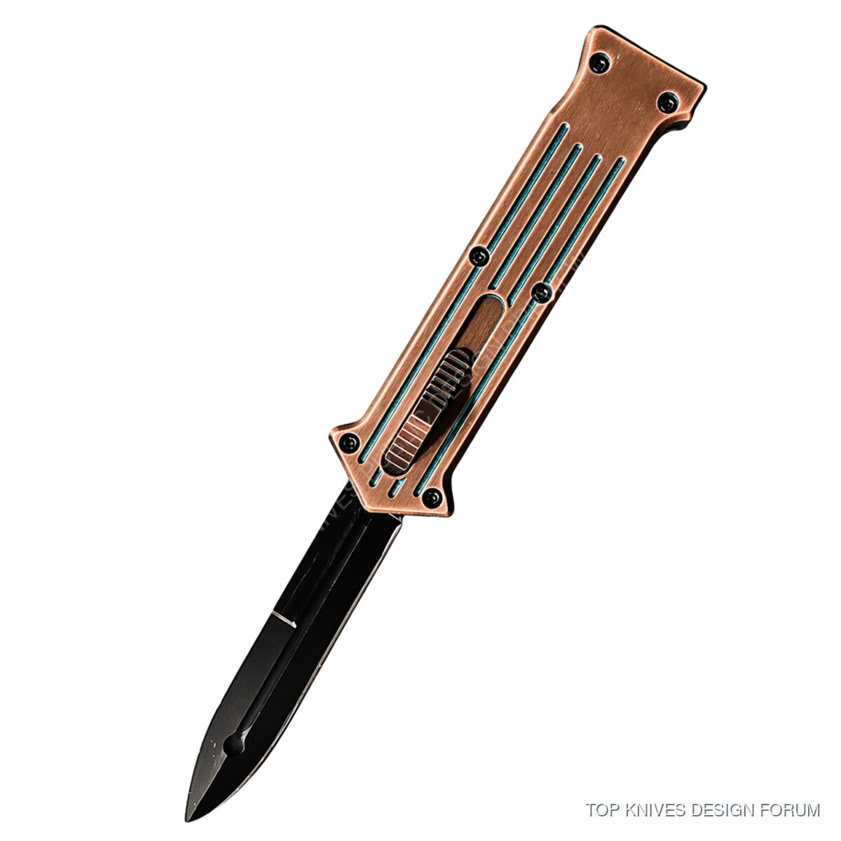 Copper Rail / Patina-Liner Rail - OTF-COPPER-RAIL-122-VR - Knife design concept - TOP KNIVES
