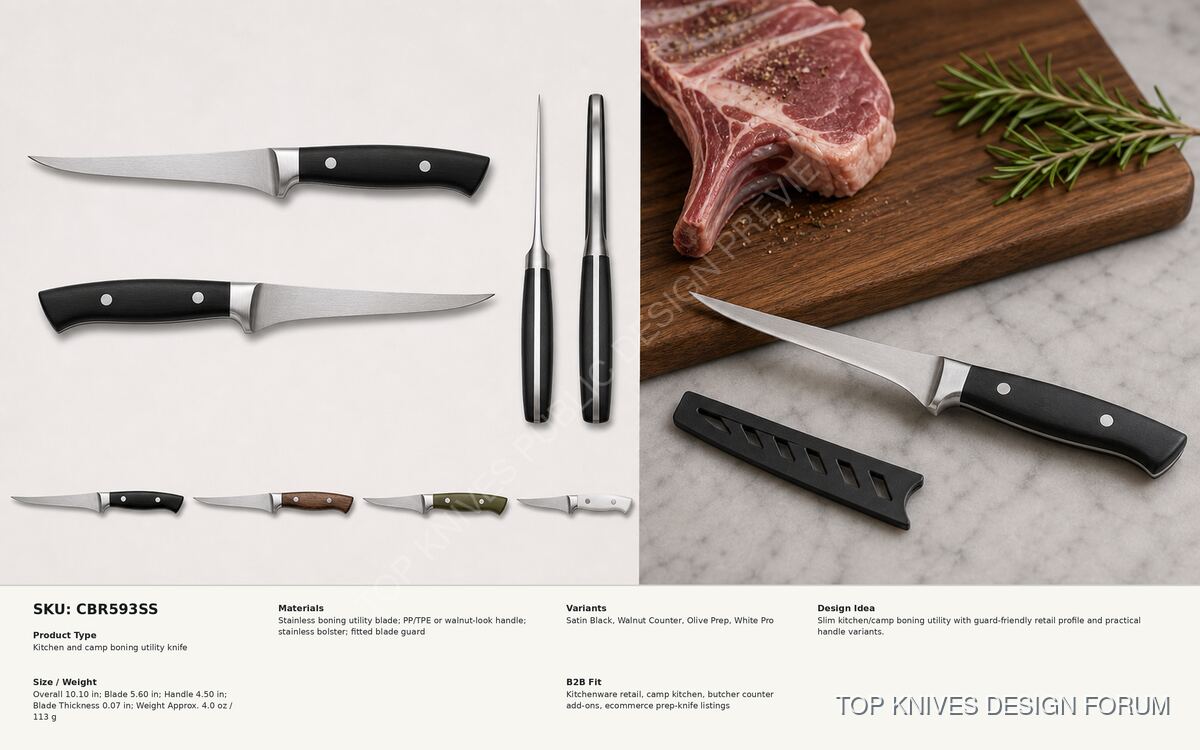 Counter Boning Rail Knife - CBR593SS - Knife design concept - TOP KNIVES