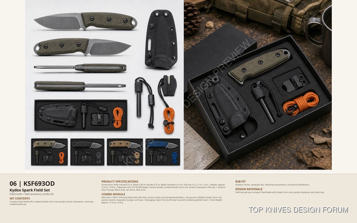 KSF693OD Kydex Spark Field Set Gwf Standard - KSF693OD - Fixed blade / full tang utility - TOP KNIVES