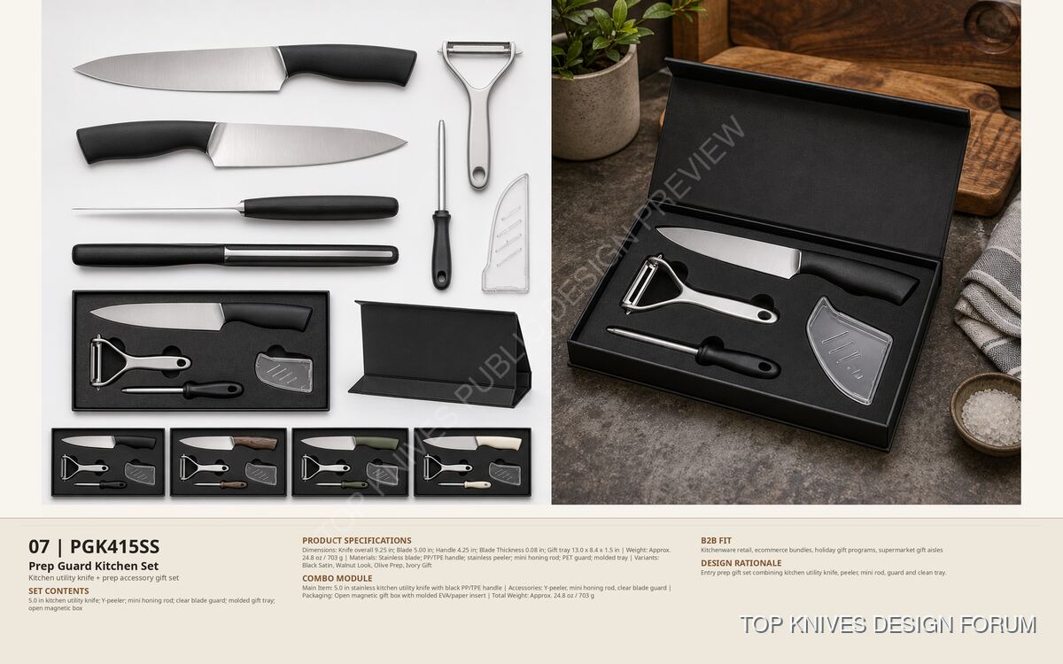 PGK415SS Prep Guard Kitchen Set Gwf Standard - PGK415SS - Fixed blade / full tang utility - TOP KNIVES