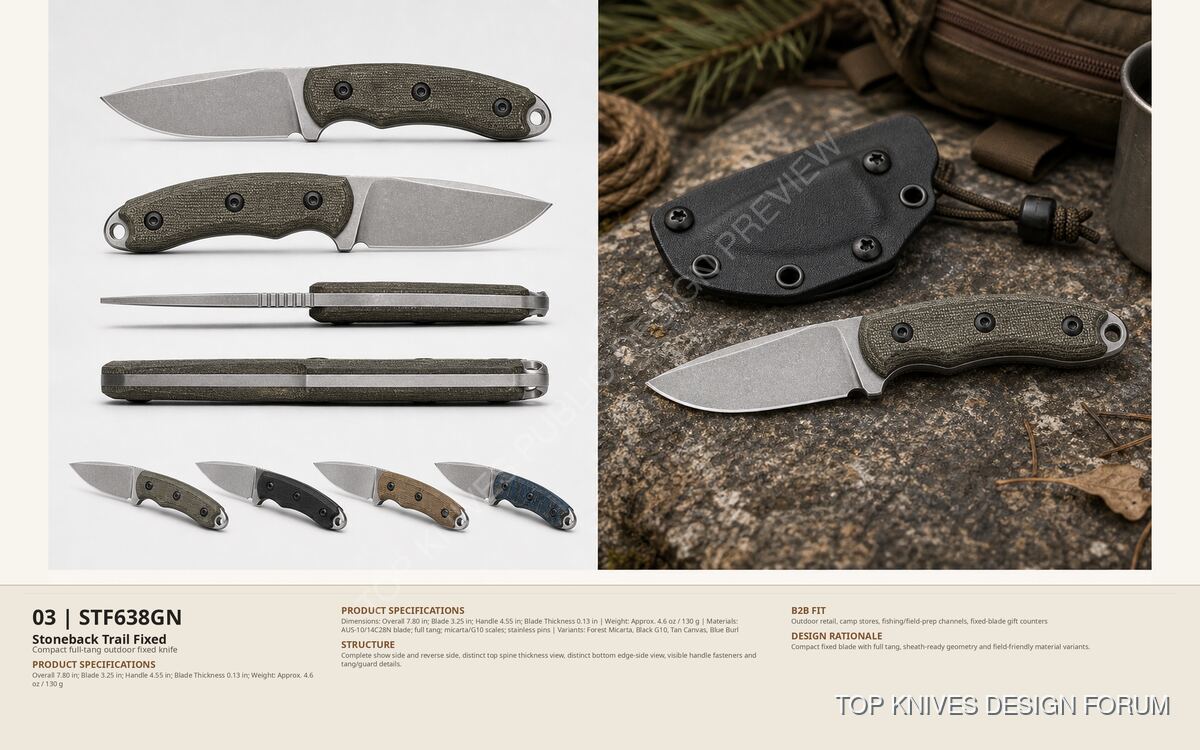 STF638GN Stoneback Trail Fixed Gwf Standard - STF638GN - Fixed blade / full tang utility - TOP KNIVES