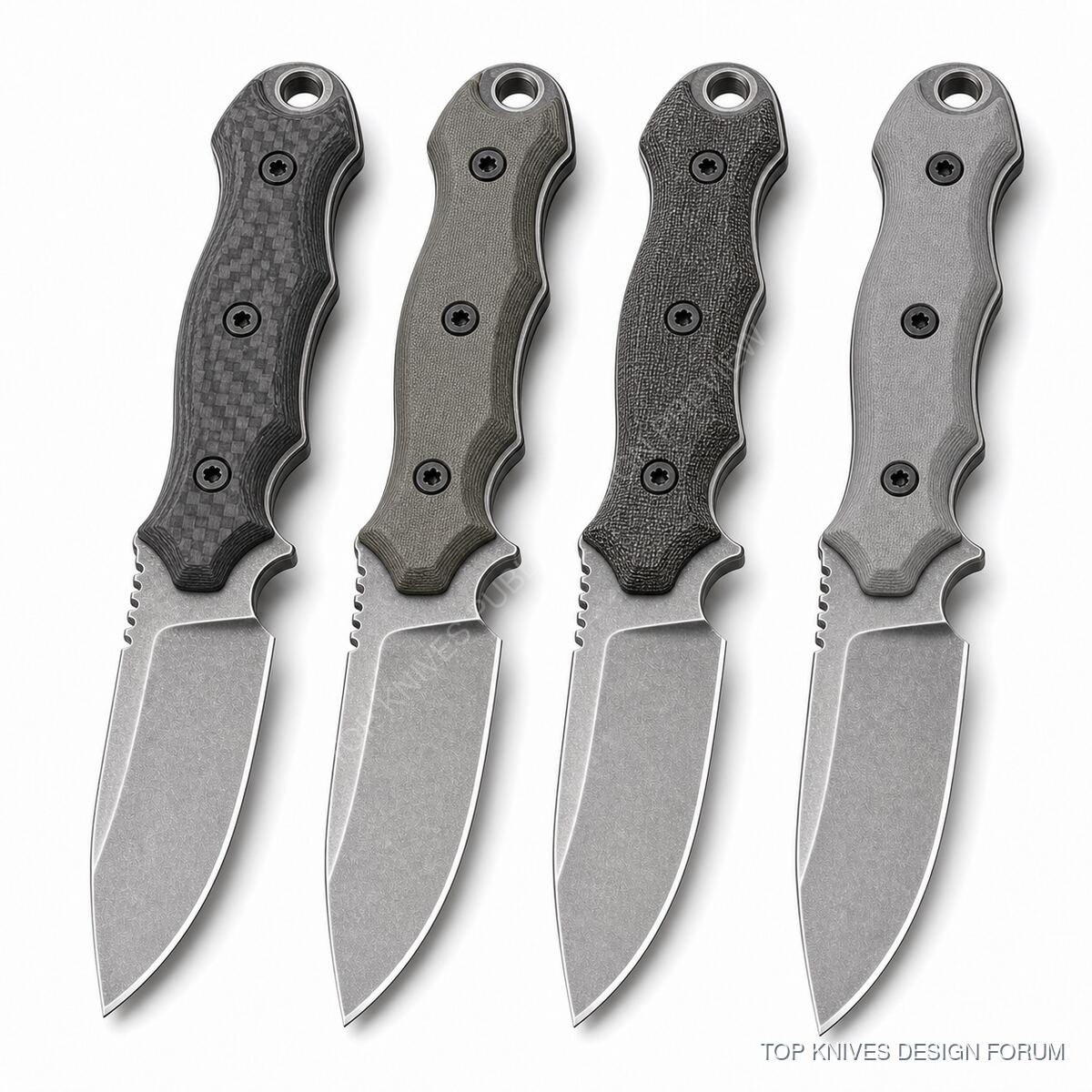 Spoolgrip-Utility - TK-SPOOLGRIP-UTILITY-20260504-VR - Fixed blade / work utility full tang with spool contour handle - TOP KNIVES