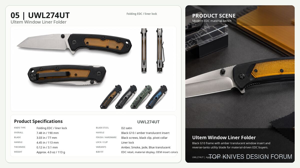 UWL274UT Ultem Window Liner Folder Gwf Standard - 2026-05-16-05 - Folder / liner lock - TOP KNIVES