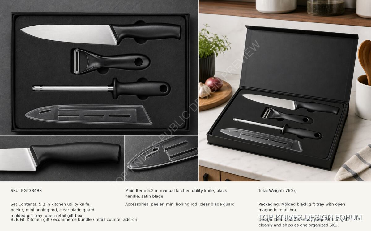 KGT384BK - KGT384BK - Combo Kit / Gift Set - TOP KNIVES