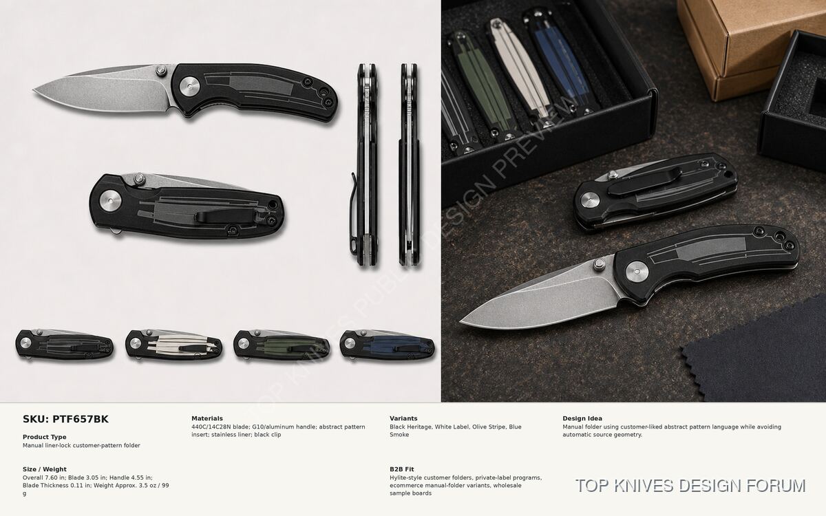 Pattern Trade Folder - PTF657BK - Knife design concept - TOP KNIVES