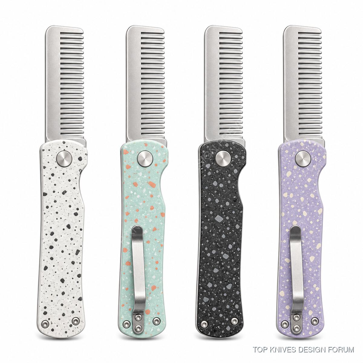 Terrazzo Comb - TKDWC-TERRAZZO-COMB-20260507-VR - Pocket / comb knife existing product variant - TOP KNIVES