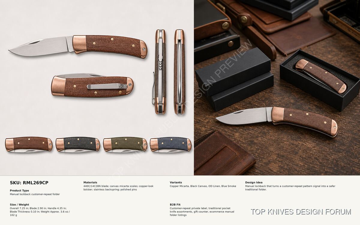Return Micarta Lockback - RML269CP - Knife design concept - TOP KNIVES