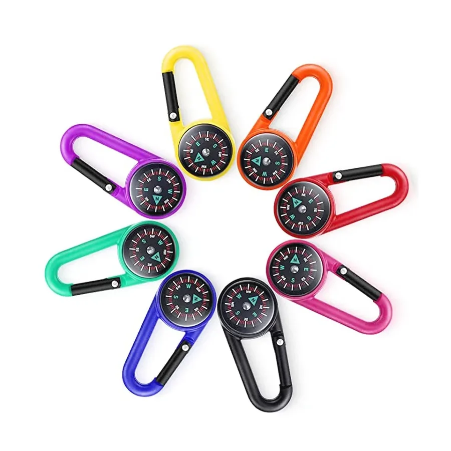 Mini Lightweight Compass Multifunctional Carabiner Keychain Outdoor Camping Tool Hiking Tourism Equipment