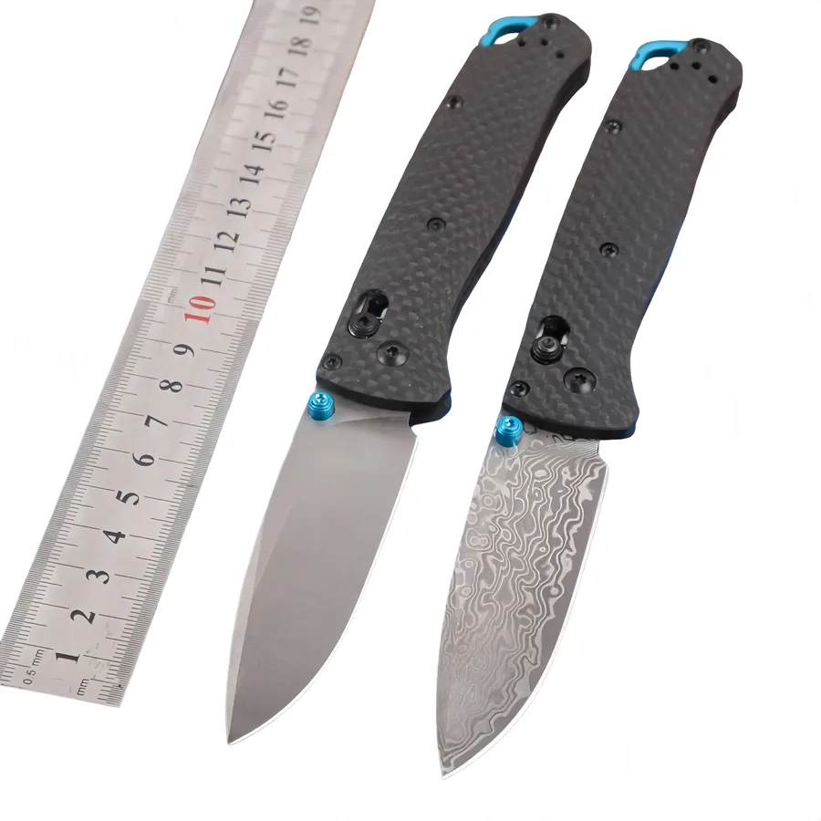Carbon Fiber Handle Outdoor Damascus Knife Portable Lock Knife