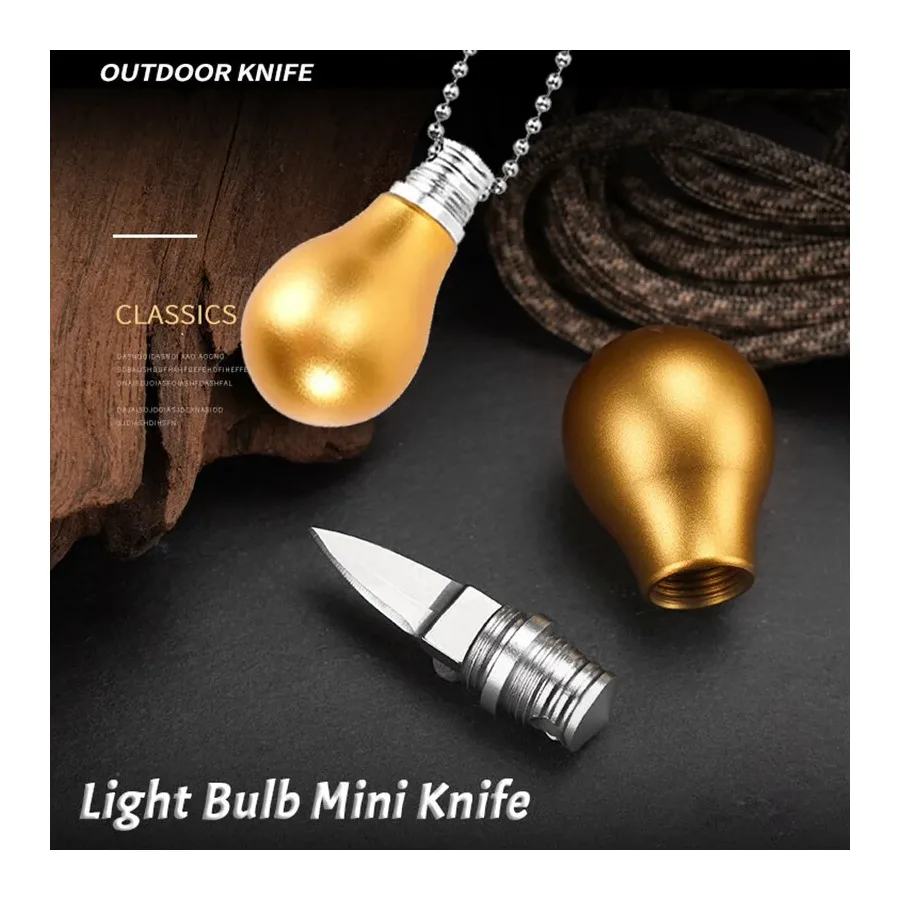 Light Bulb Creative Mini Knife Aluminum Alloy Portable Outdoor Unpacking Express Fruit Knife EDC Camping Outdoor Multi Tool