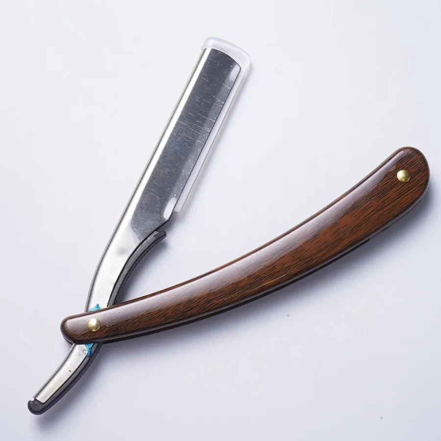 Portable Folding Straight Razor With Black Finish
