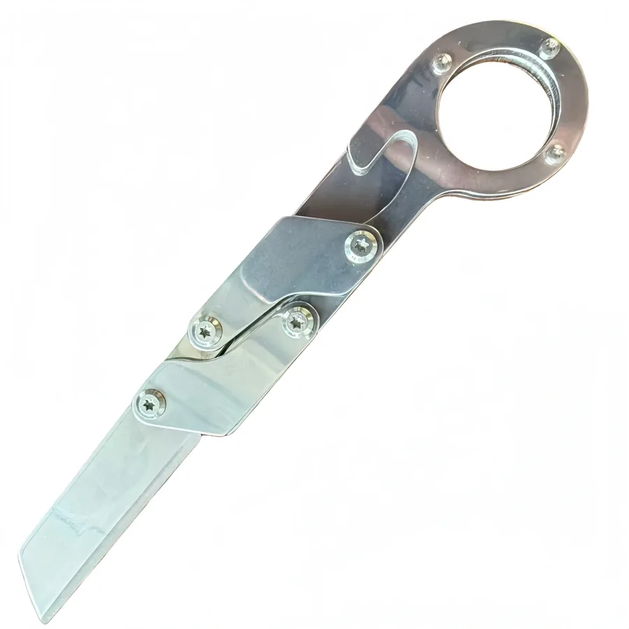 7 Inch All Steel Folding Knife, Outdoor Hunting Tactical Knife, (Silver)