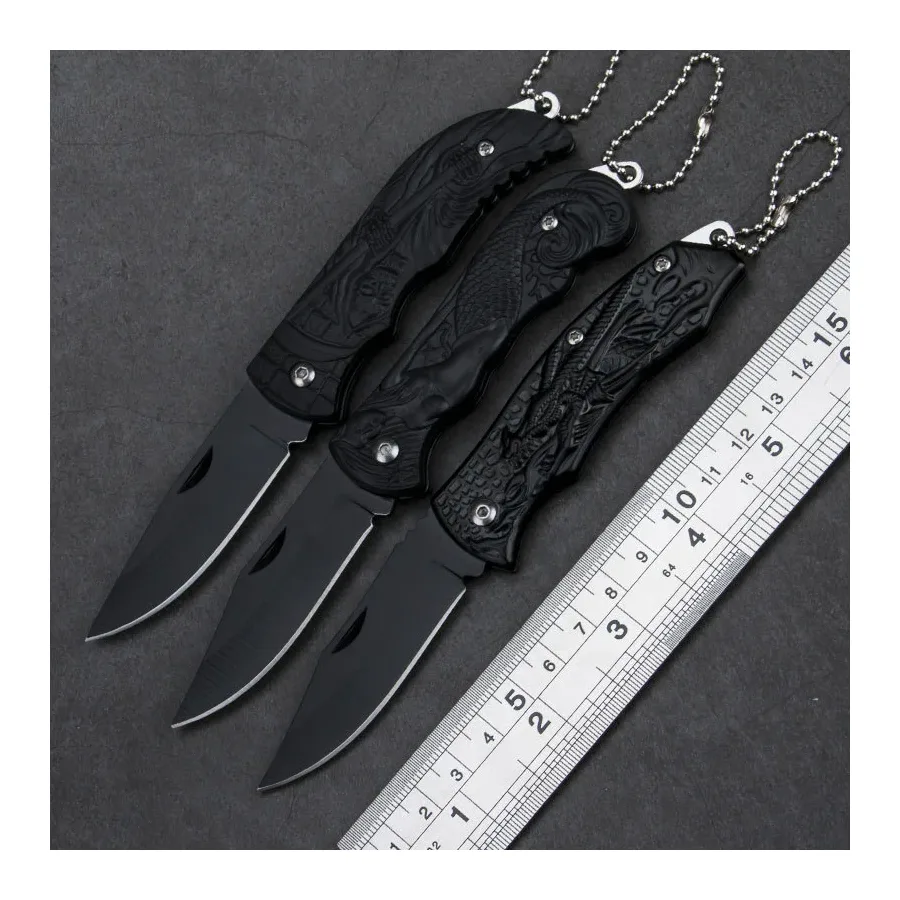 Outdoor Black Wilderness Self Defense Folding Knife
