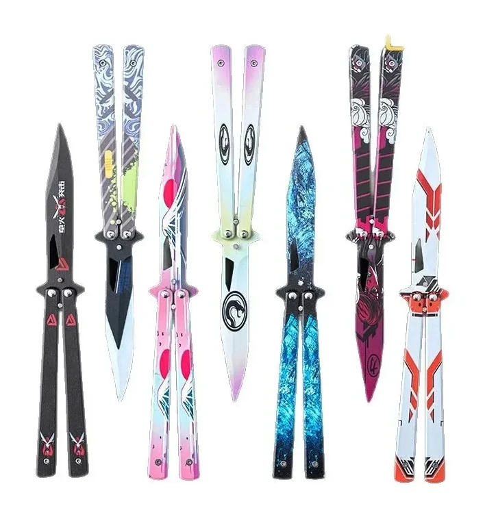 Unsharpened Butterfly Practice Knife Color Butterfly Knife Outdoor Multi-function Folding Knife Swing