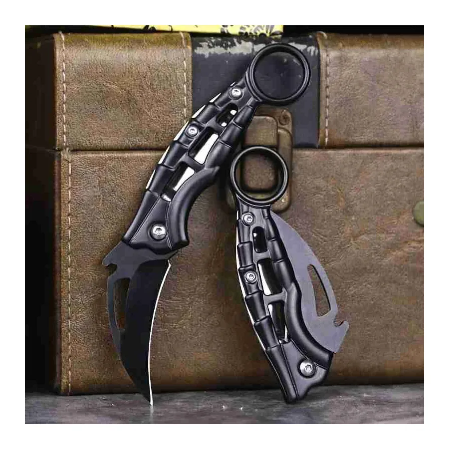 Black Folding Pocket Folding Paw Knife, Household Pocket Fruit Knife, Key Chain Dyi Folding Tool Knife, Unpacking Tool Knife