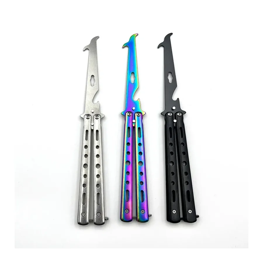 All-steel Multifunctional Butterfly Swing Knife Unsharpened Folding Practice Knife