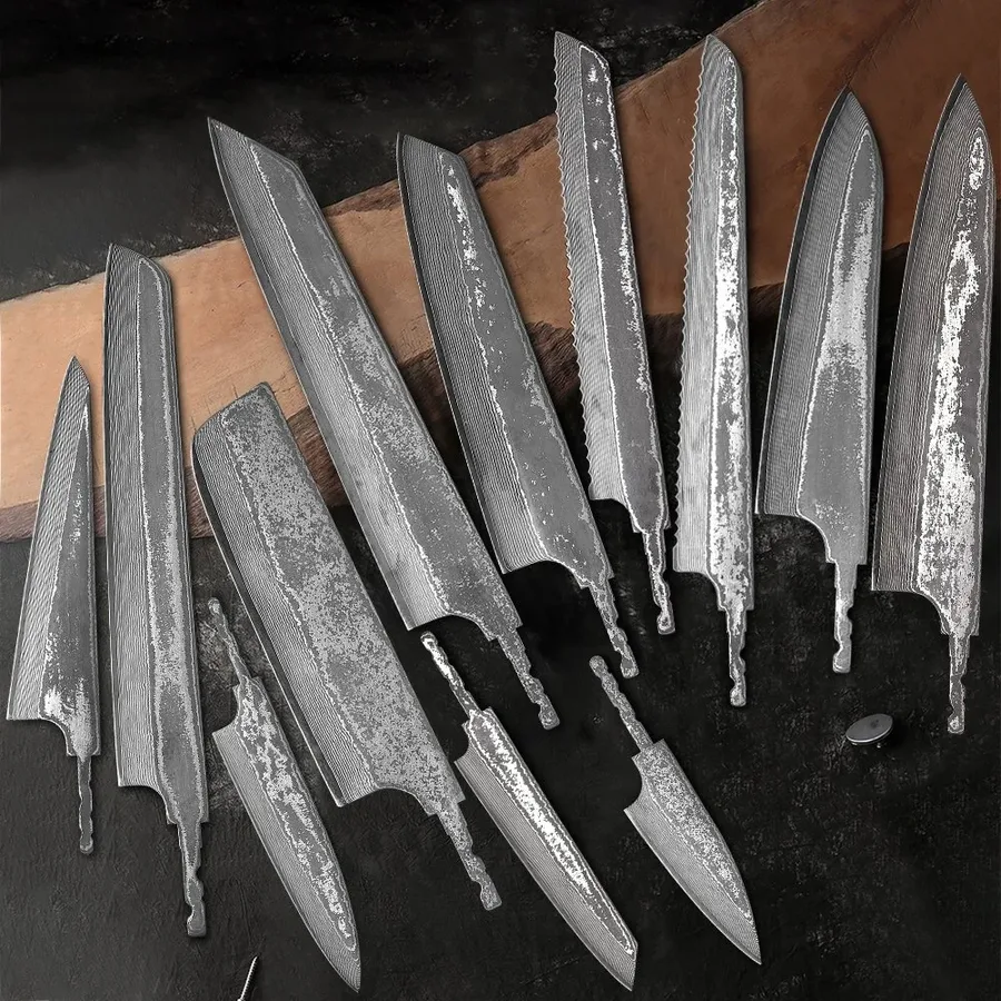 Damascus Chef Knives Blade Blanks For Custom Knife Makers