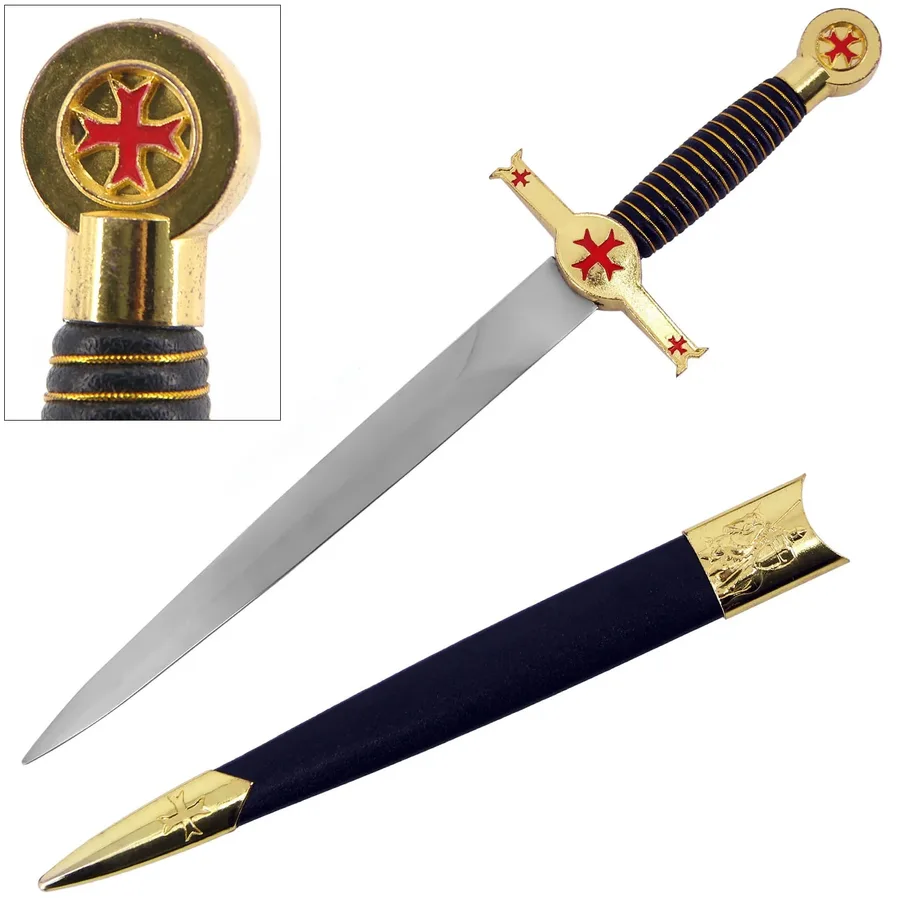 Crusader Knight Dagger With Scabbard