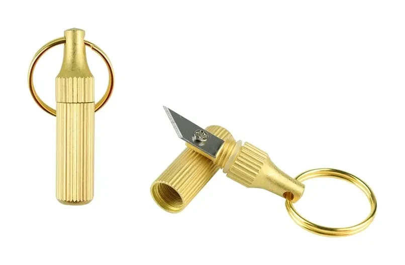 Mini Brass Capsule Pocket Portable Survival Knife