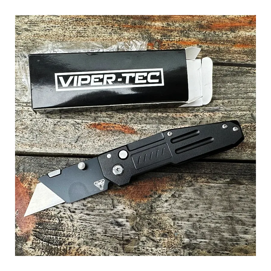 Button Folding Utility Knife– High-quality Aluminum Handle