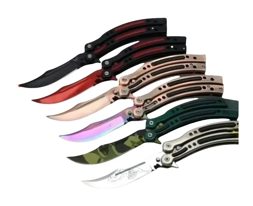Butterfly Knife Collection - Colorful Stainless Steel Blades With Unique Designs