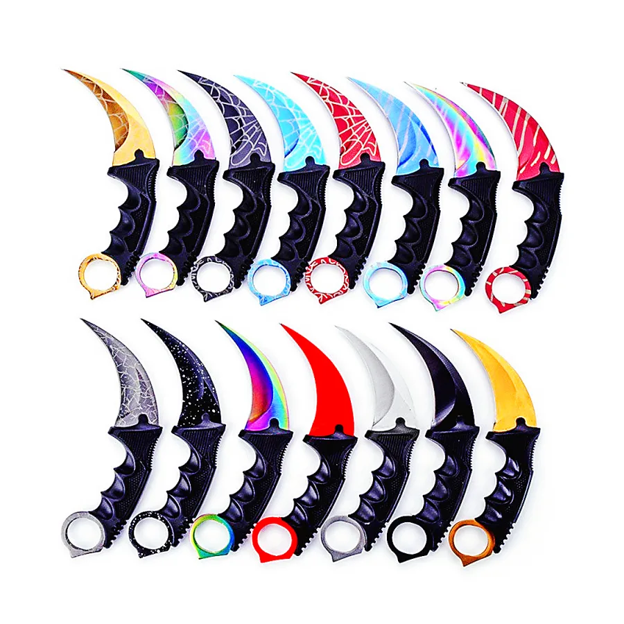 Karambit Knife Set Of 2, Stainless Steel Fixed Blade Tactical Knife With Sheath And Cord Knife Cs-go For Hunting, Camping, And Field Survival