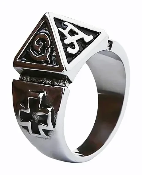 Punk Retro Self Defense Pyramid Ring Titanium Steel Personal Safety Outdoor Survival Men Women Protection Jewelry Fight EDC Tool