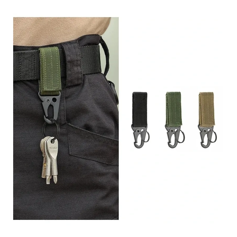 1pc Carabiner High Strength Nylon Key Hook Molle Webbing Buckle Hanging System Belt Buckle Hanging Hiking Camping Accessories