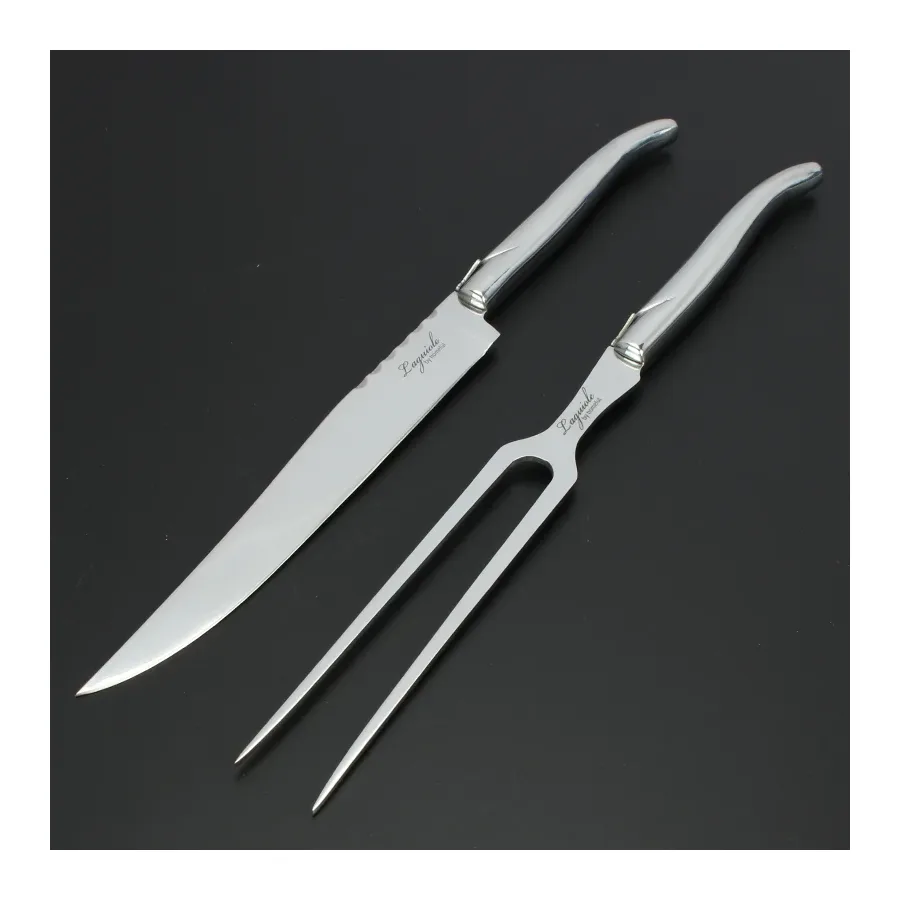 Laguiole Stainless Steel Carving Knife And Fork Set – High-end French Cutlery, Perfect For Cutting And Fixing Roasts