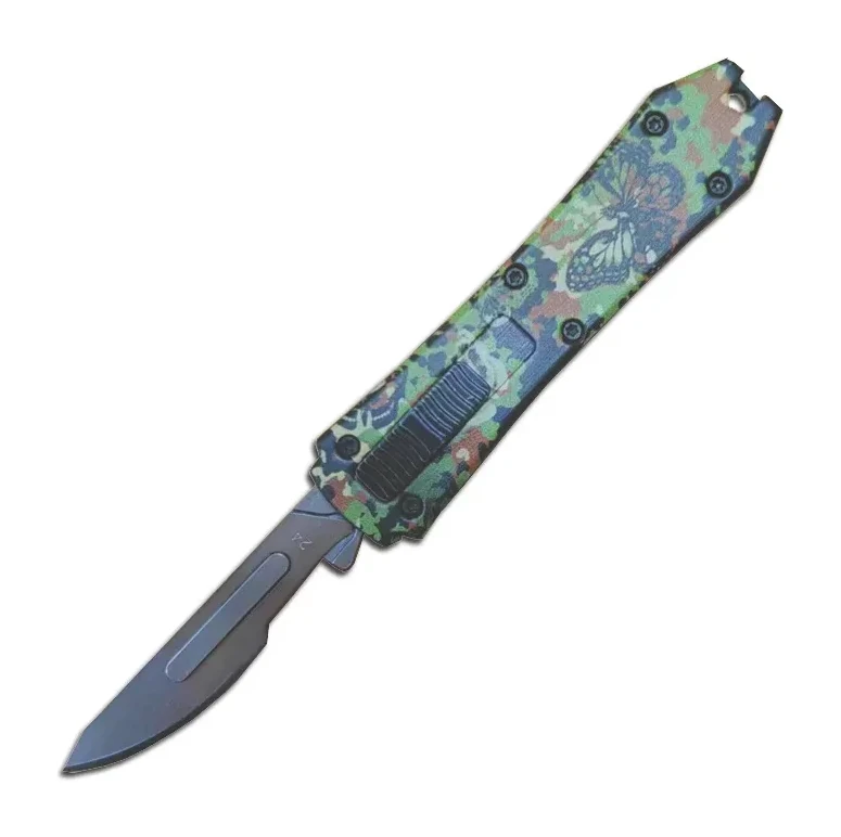 Mini OTF Surgery Knife, Removable Blade,Pocket EDC Keychain Knives--sbm