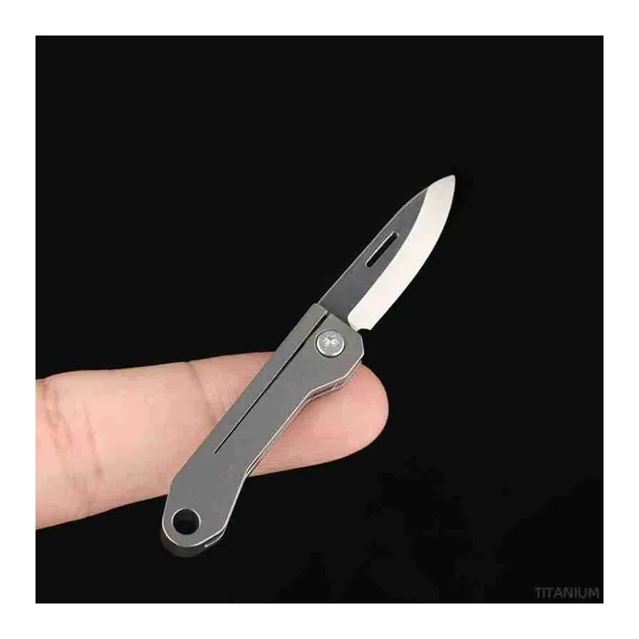 Titanium Alloy Mini EDC Knife Camping Equipment Unboxing Mini Knife Keychain Hanging Outdoor Multi Tools Knife