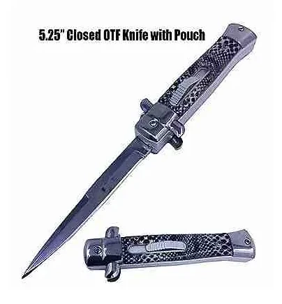5.5inch Grid Handle With Pocket Clip OTF Knife