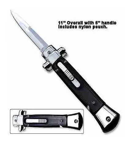 Black Handle Italian Godfather Mafia OTF Knife
