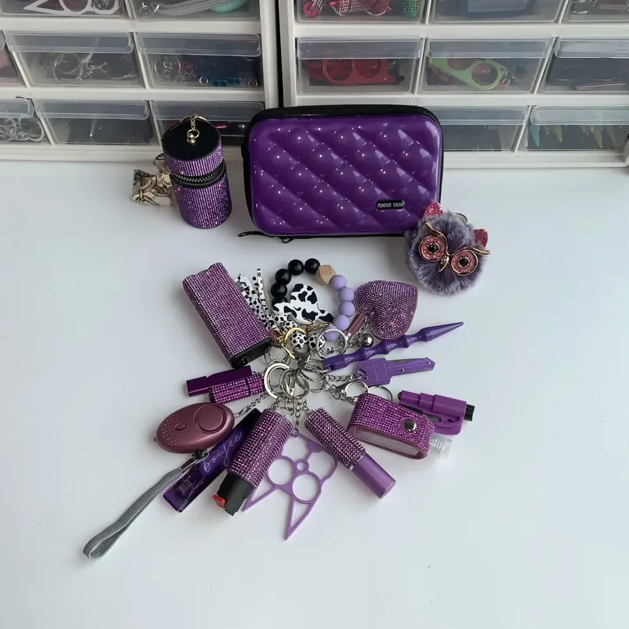 Perple Lightning Keychain Shiny 18 Pcs Keychain Set