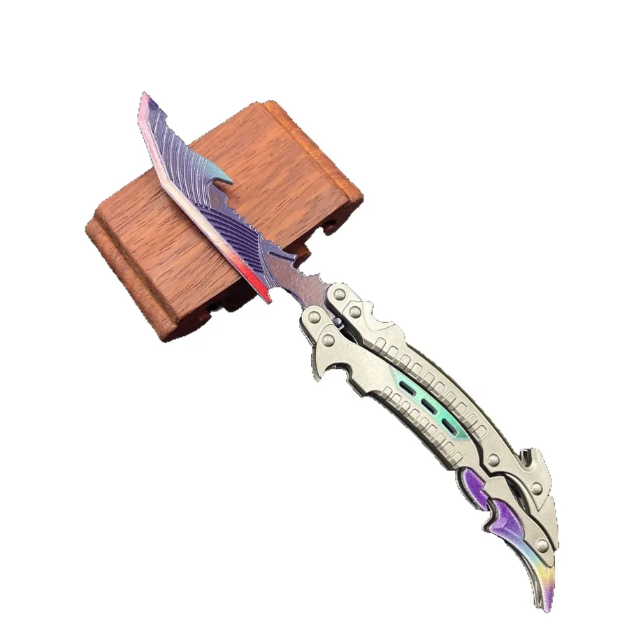 Call Of Duty Game Peripheral Lightning Flame Shadow Metal Butterfly Knife Unsharpened