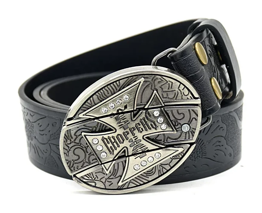 Belt Buckle Knife-large Cross Knife Buckle Embossed Black