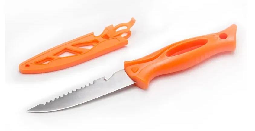 4-Inch Red Stainless Steel Small Fishing Knife