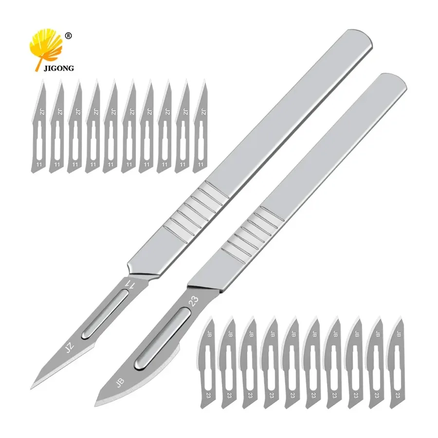 10pcs Carbon Steel Surgical Scalpel Blades + 1pc Handle Scalpel Diy Cutting Tool Pcb Repair Animal Surgical Knife