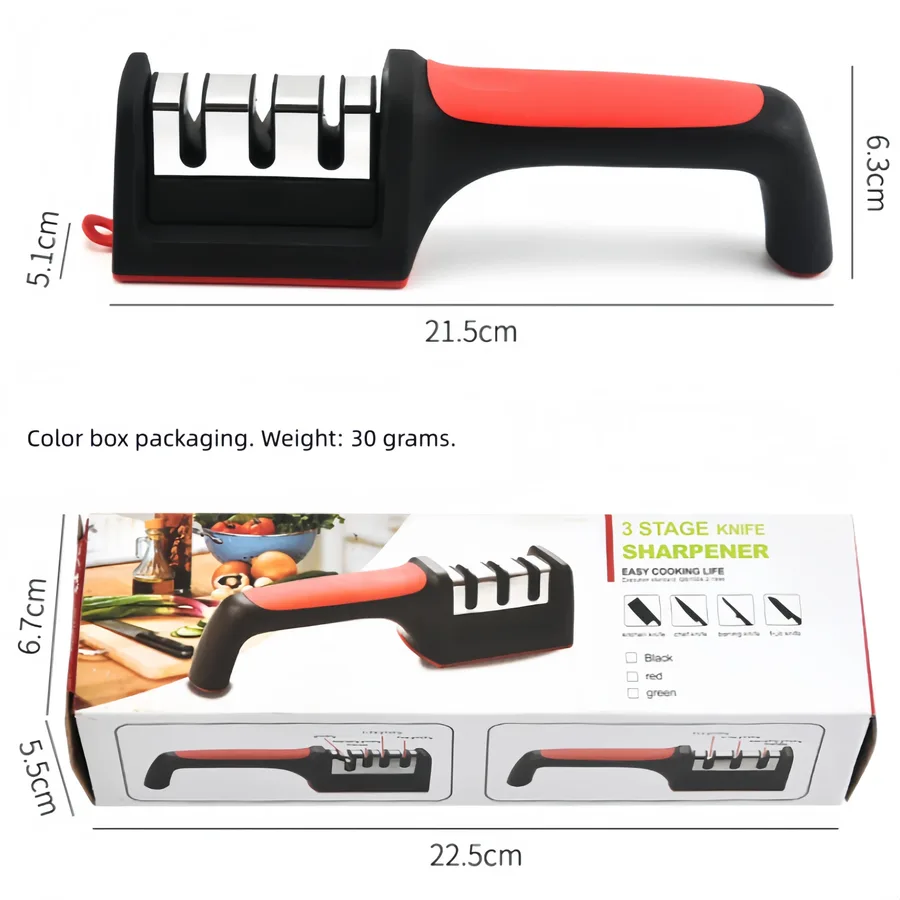 Three-head (Half-rubber) Knife Sharpener